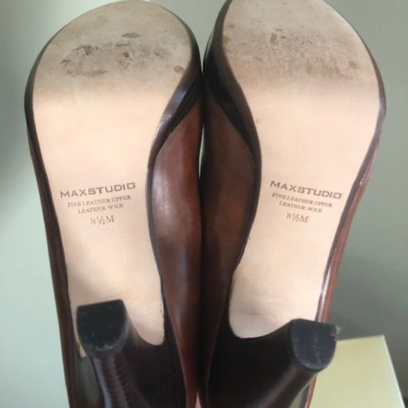 Max Studio Upton Women's Leather Platform Heels Cuoio-BC Brown 8.5 - Picture 6 of 6
